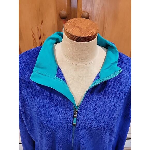 TALBOTS SOLID POLAR FLEECE JACKET PERIWINKLE BLUE SZ 3X - Picture 4 of 8